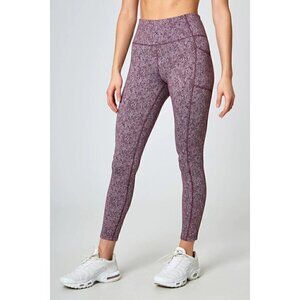 Mondetta USA Speckled Jacquard Legging Fig/Mist Performance Luxury Women's XS